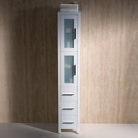 Thumbnail for Fresca Torino White Tall Bathroom Linen Side Cabinet Linen Cabinet Fresca 