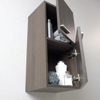 Thumbnail for Fresca Gray Oak Bathroom Linen Side Cabinet w/ 2 Storage Areas Linen Cabinet Fresca