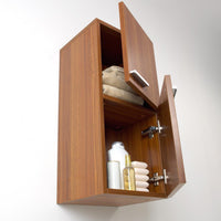Thumbnail for Fresca Teak Bathroom Linen Side Cabinet w/ 2 Storage Areas Linen Cabinet Fresca