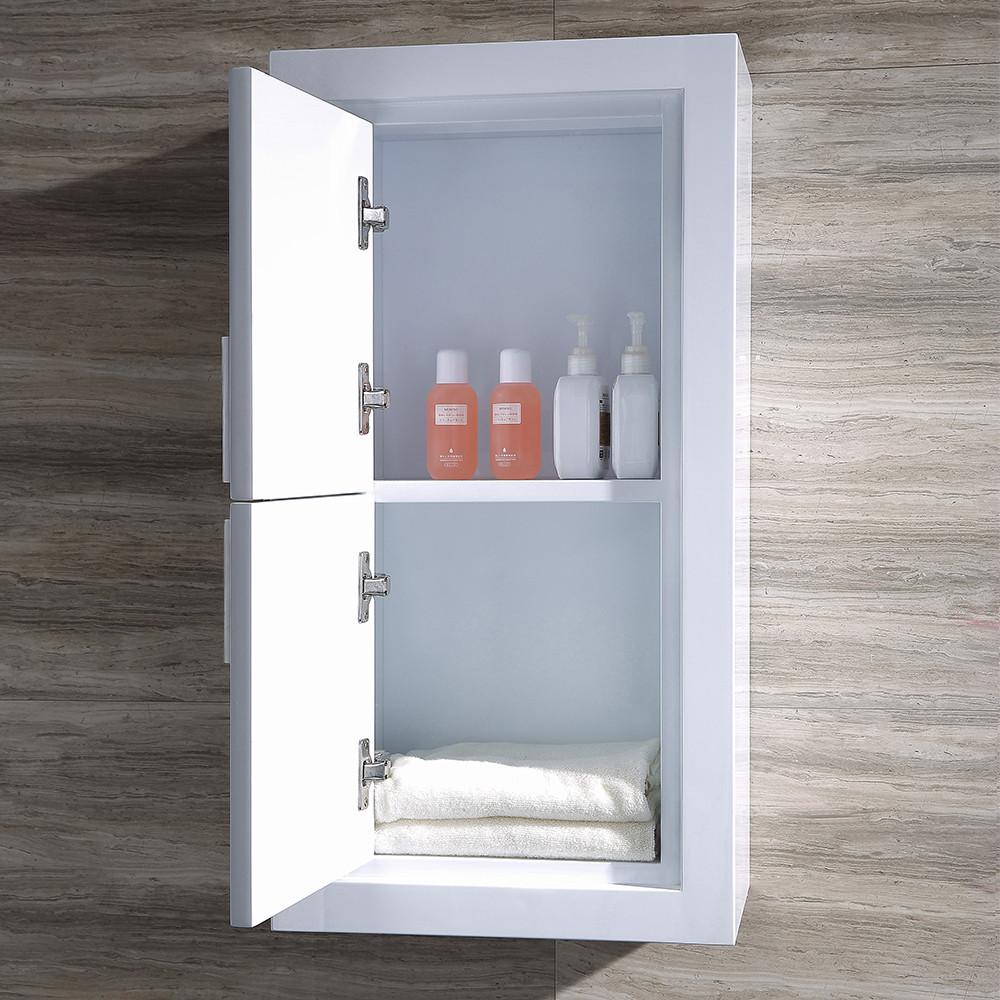 Fresca Allier White Bathroom Linen Side Cabinet w/ 2 Doors Linen Cabinet Fresca 