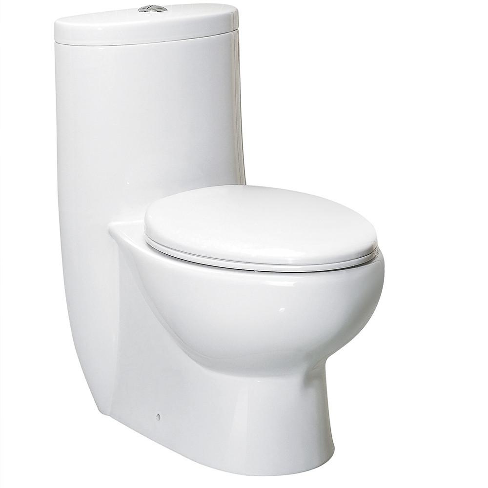 Fresca Delphinus One-Piece Dual Flush Toilet w/ Soft Close Seat Toilets Fresca