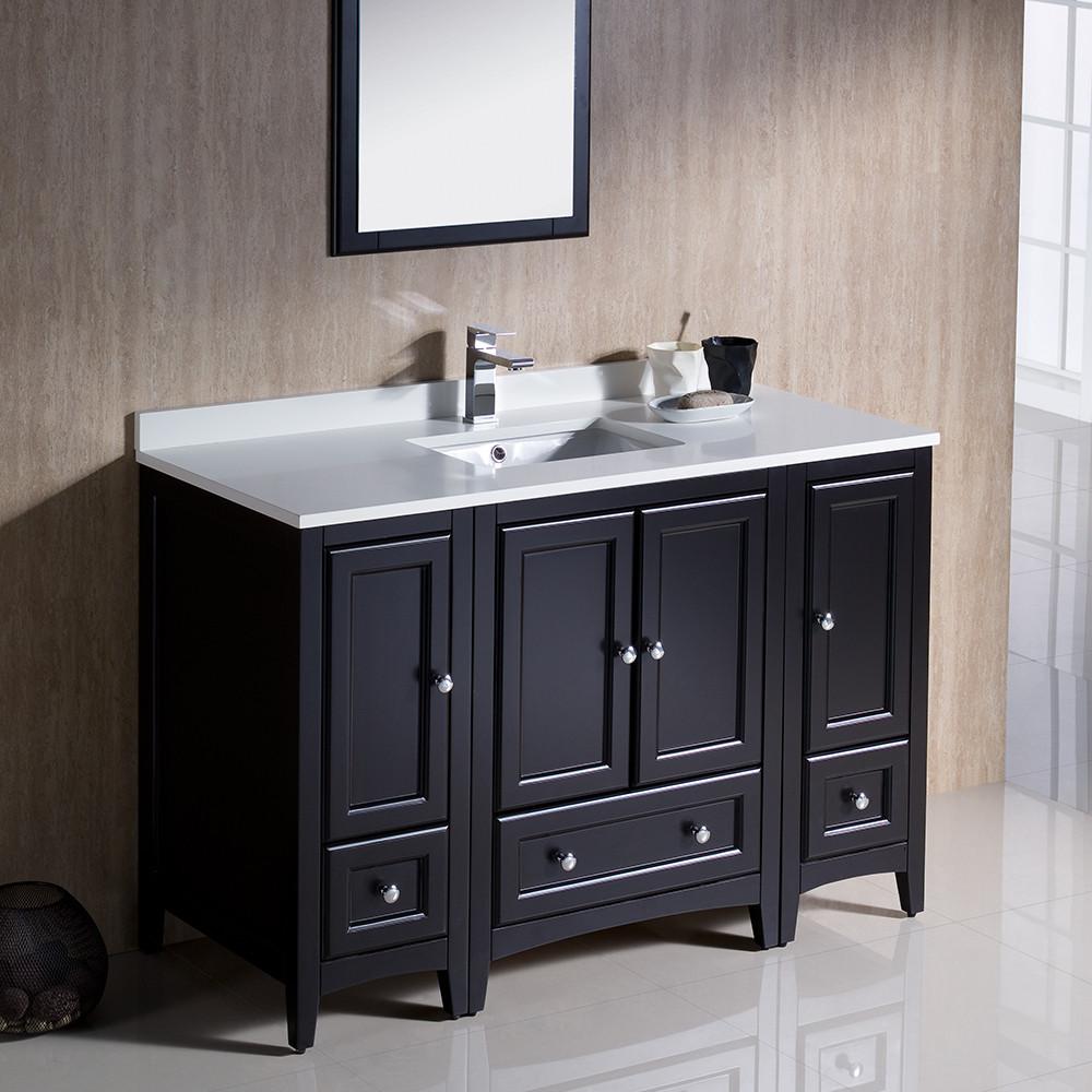 Fresca Oxford 48" Espresso Traditional Bathroom Vanity Wood Frame - Free Faucet Vanity Fresca