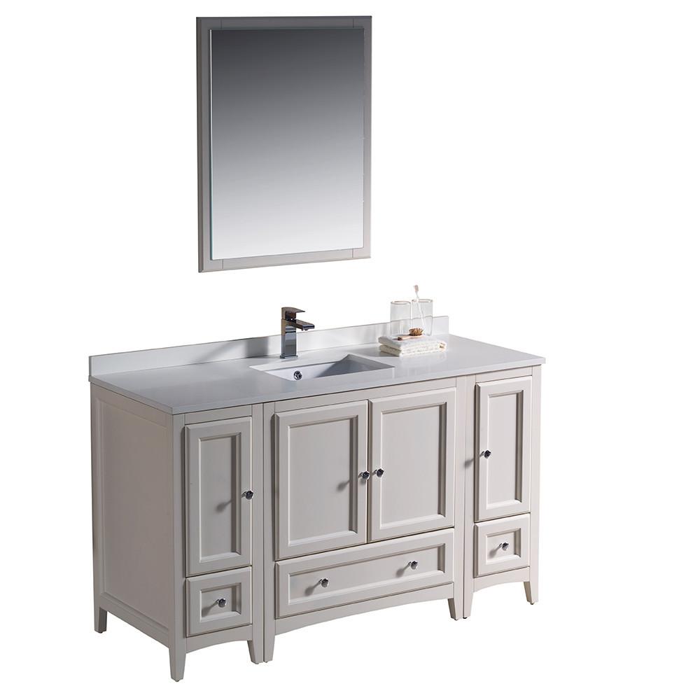Fresca Oxford 54" Antique White Traditional Bathroom Vanity w/ Free Faucet Vanity Fresca