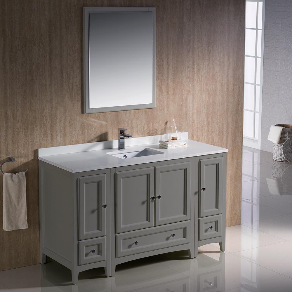 Fresca Oxford 54" Gray Traditional Bathroom Vanity Vanity Fresca