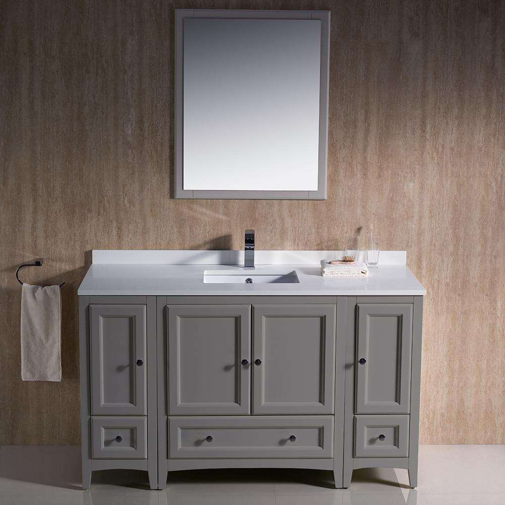 Fresca Oxford 54" Gray Traditional Bathroom Vanity Vanity Fresca