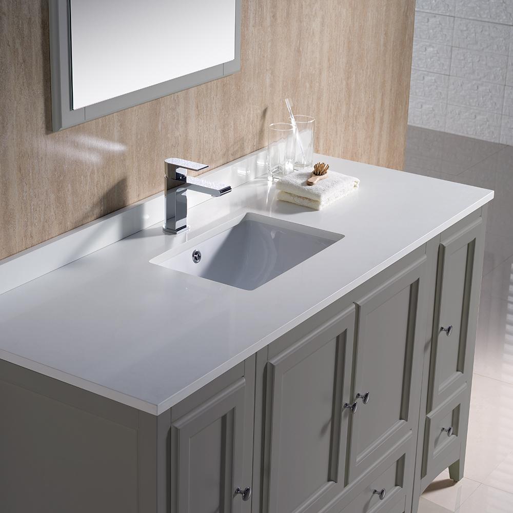 Fresca Oxford 54" Gray Traditional Bathroom Vanity Vanity Fresca