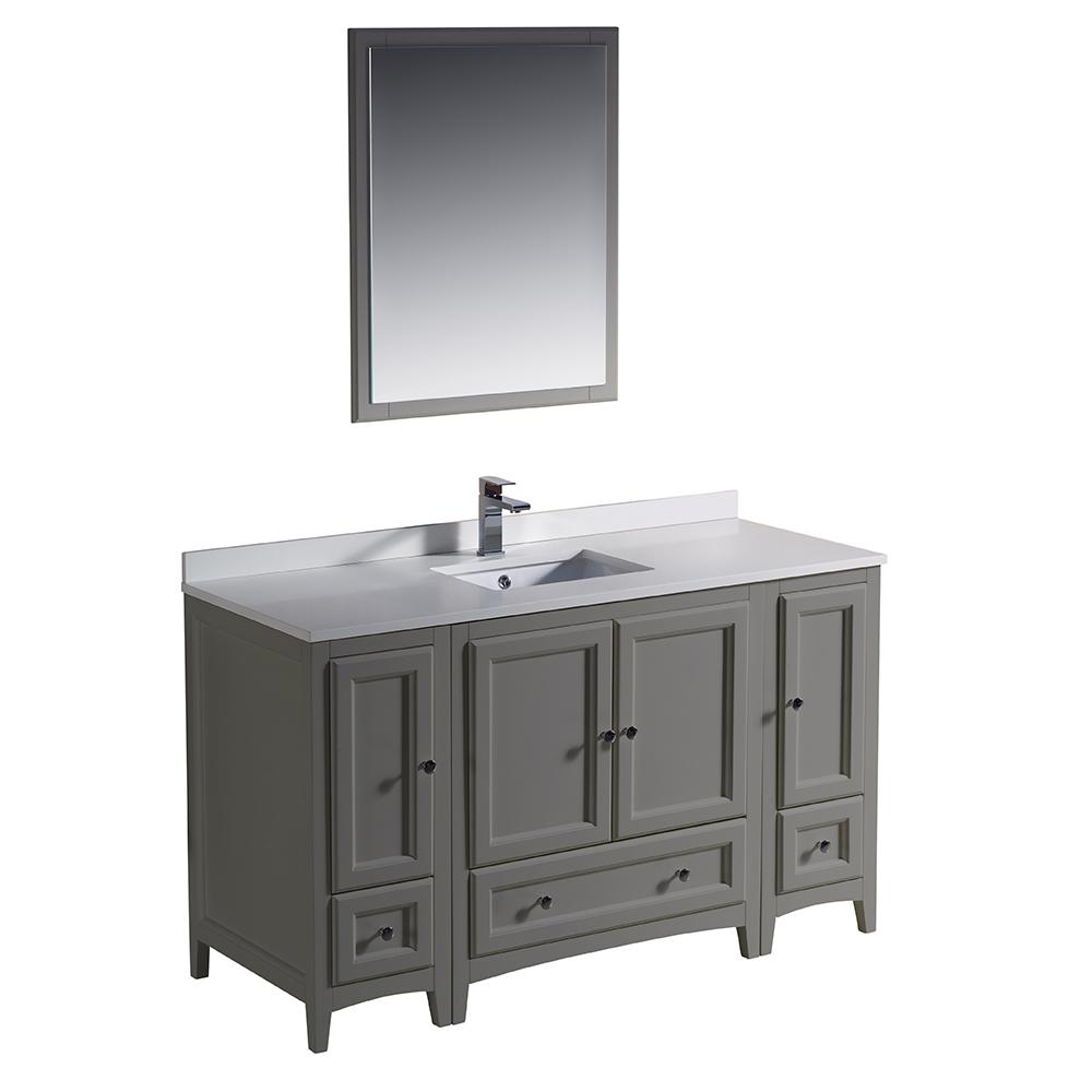 Fresca Oxford 54" Gray Traditional Bathroom Vanity Vanity Fresca