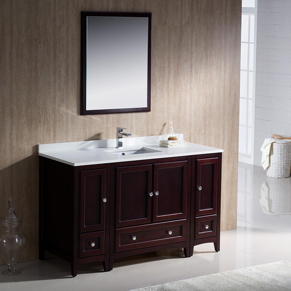 Fresca Oxford 54" Mahogany Traditional Bathroom Vanity w Free Faucet Vanity Fresca