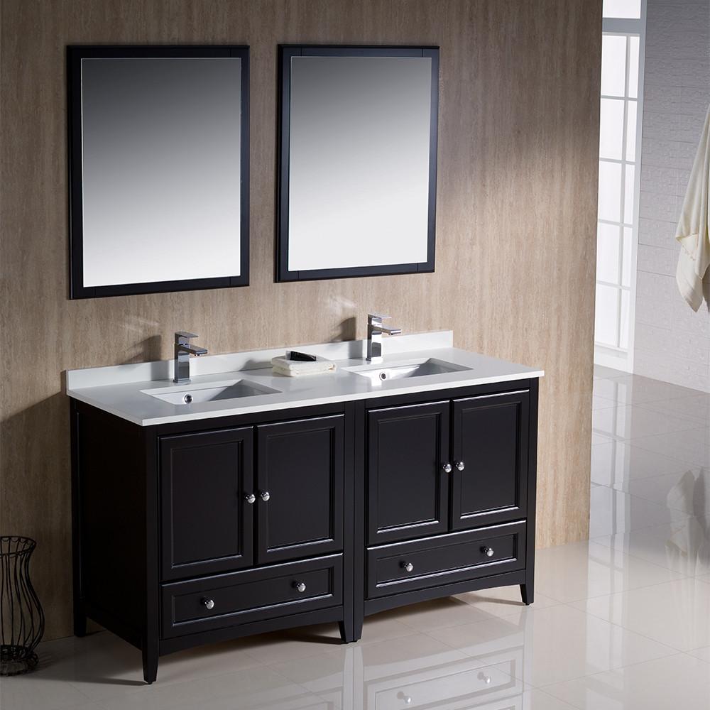 Fresca Oxford 60" Espresso Traditional Double Sink Bathroom Vanity Vanity Fresca