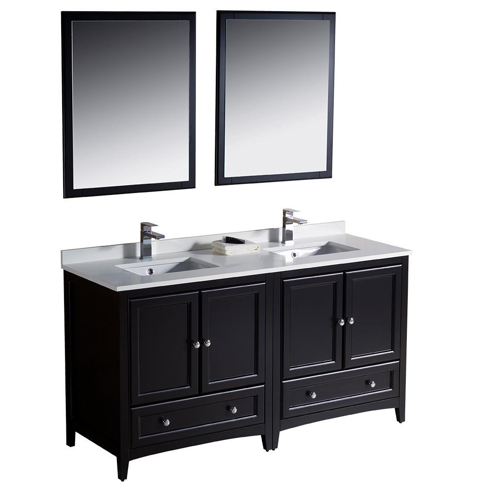 Fresca Oxford 60" Espresso Traditional Double Sink Bathroom Vanity Vanity Fresca