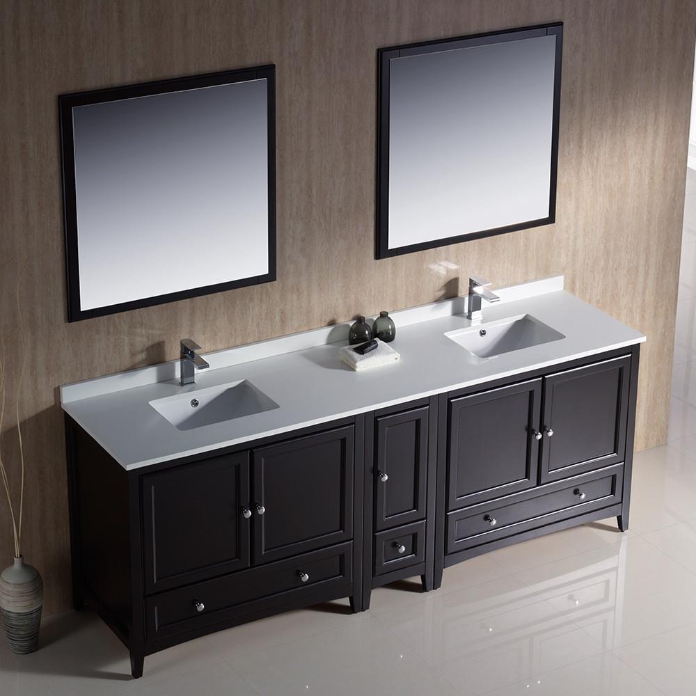 Fresca Oxford 84" Espresso Traditional Double Sink Bathroom Vanity Vanity Fresca