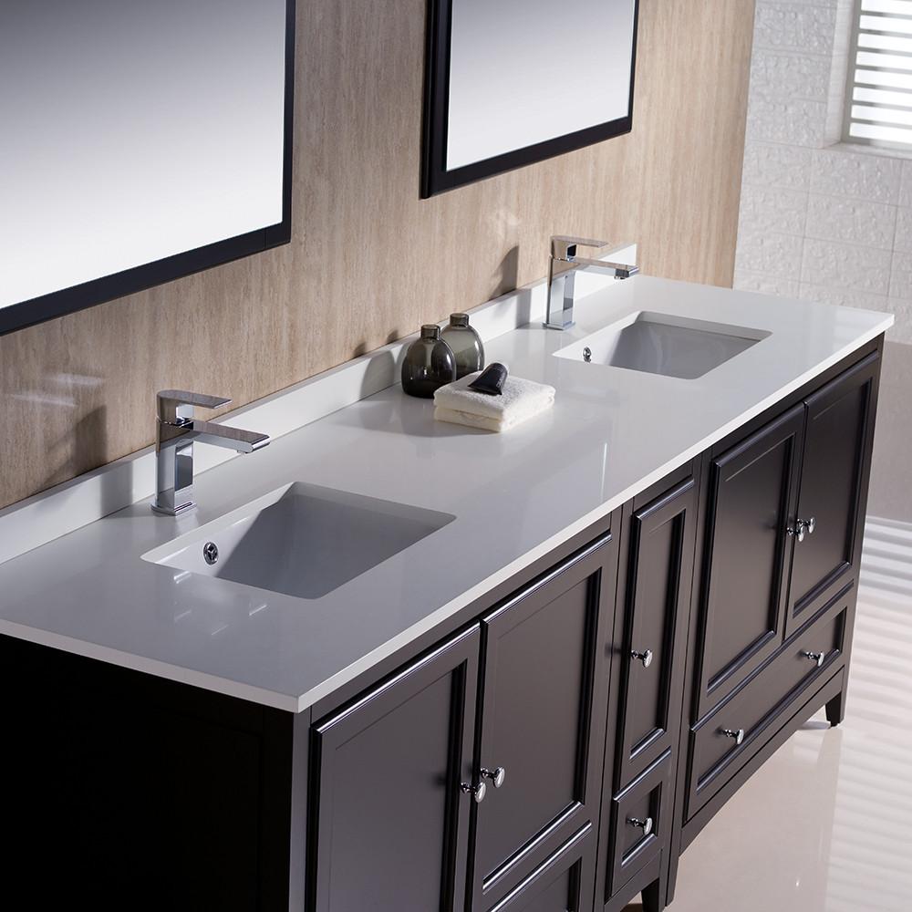 Fresca Oxford 84" Espresso Traditional Double Sink Bathroom Vanity Vanity Fresca