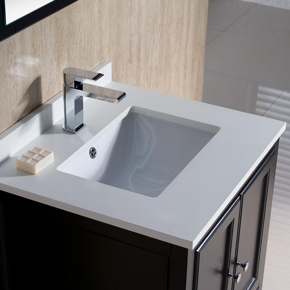 Fresca Oxford 24" Espresso Traditional Bathroom Vanity Free Faucet Vanity Fresca