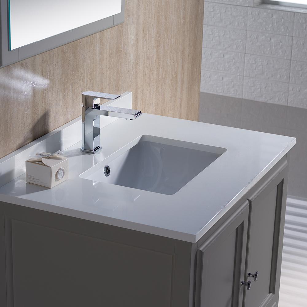 Fresca Oxford 30" Gray Traditional Bathroom Vanity Free Faucet Vanity Fresca