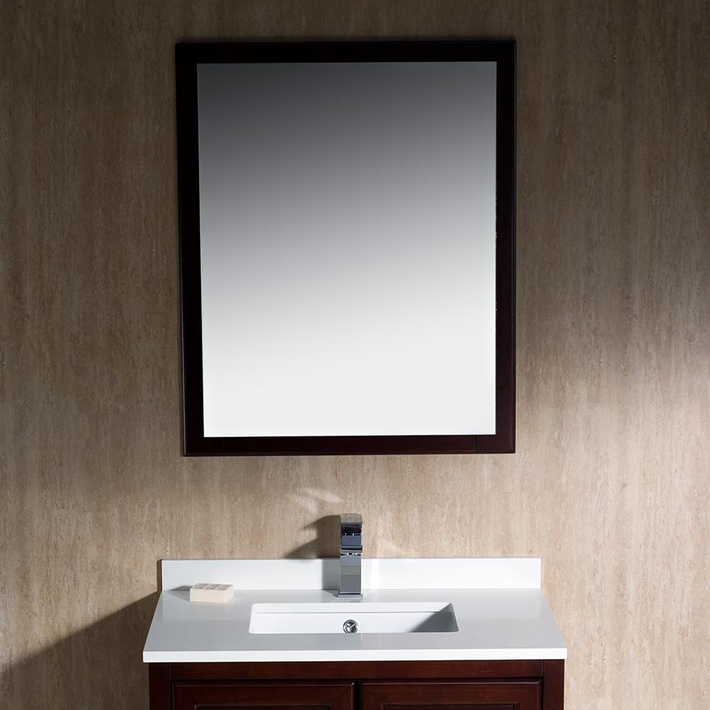 Fresca Oxford 30" Mahogany Traditional Vanity 2 Soft Doors-Free Faucet Vanity Fresca