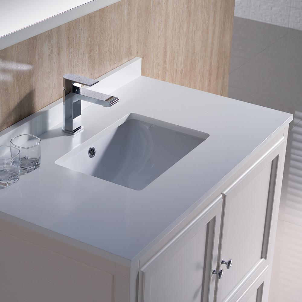 Fresca Oxford 36" Antique White Traditional Bathroom Vanity Free Faucet Vanity Fresca