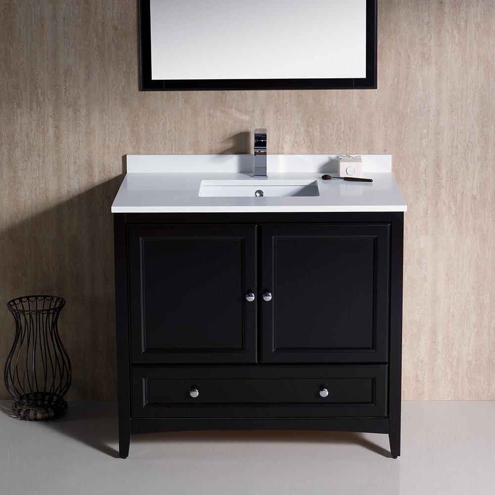 Fresca Oxford 36" Espresso Traditional Bathroom Vanity Free Faucet Vanity Fresca
