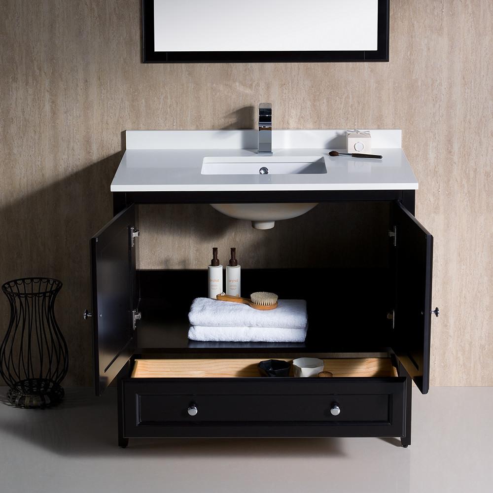 Fresca Oxford 36" Espresso Traditional Bathroom Vanity Free Faucet Vanity Fresca
