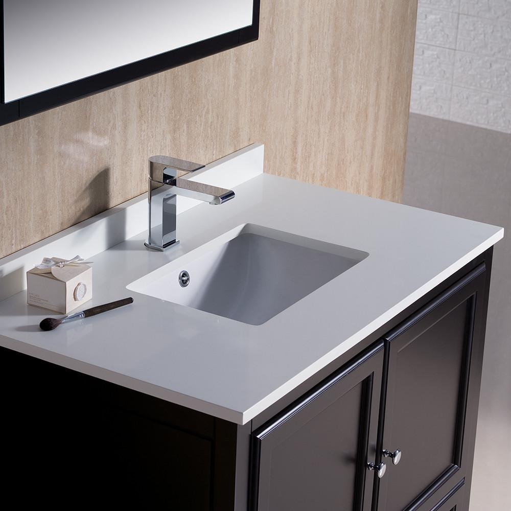 Fresca Oxford 36" Espresso Traditional Bathroom Vanity Free Faucet Vanity Fresca