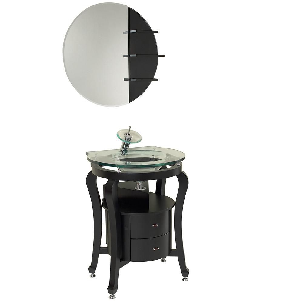 Fresca Simpatico Espresso Modern Bathroom Vanity w/ Mirror & Shelves Vanity Fresca