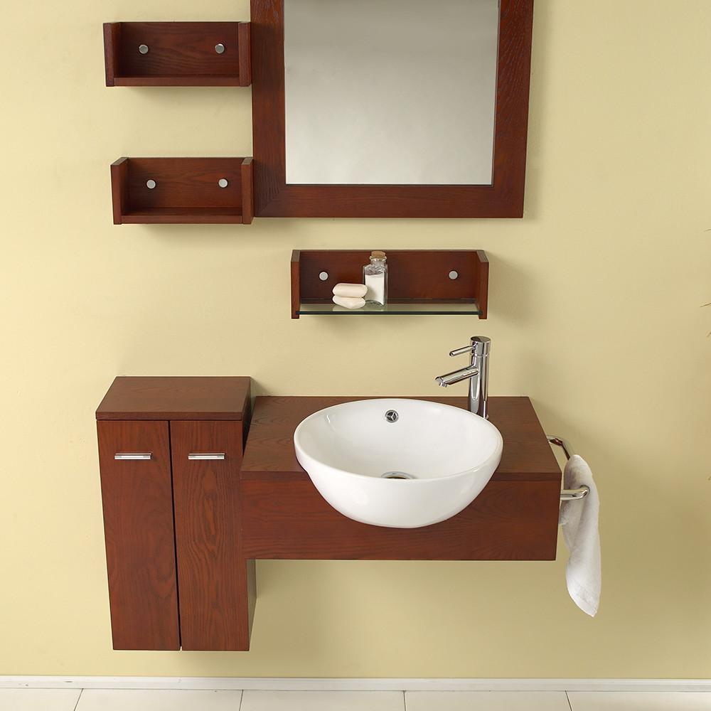 Fresca Stile Modern Bathroom Vanity w/ Mirror & Side Cabinet Vanity Fresca