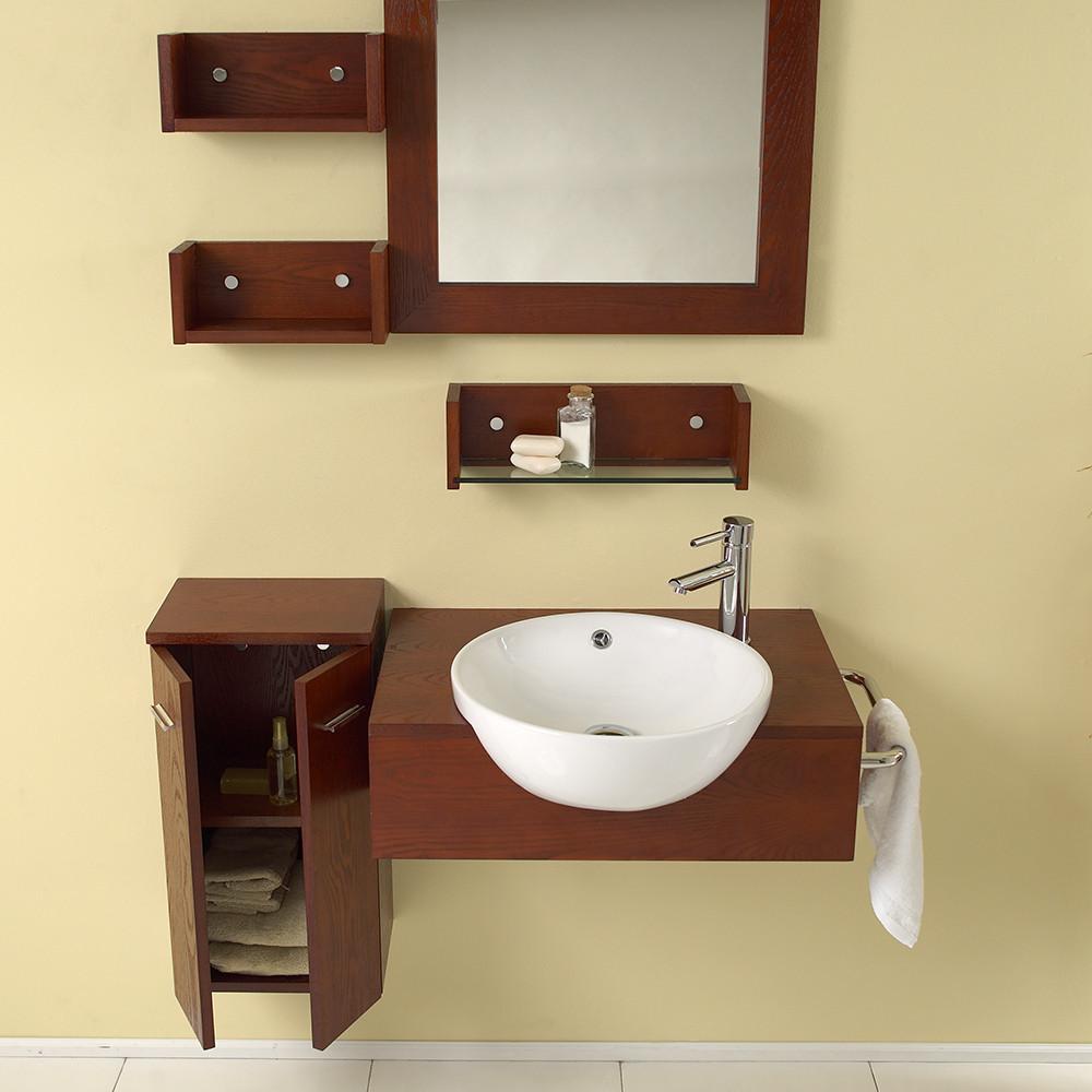 Fresca Stile Modern Bathroom Vanity w/ Mirror & Side Cabinet Vanity Fresca