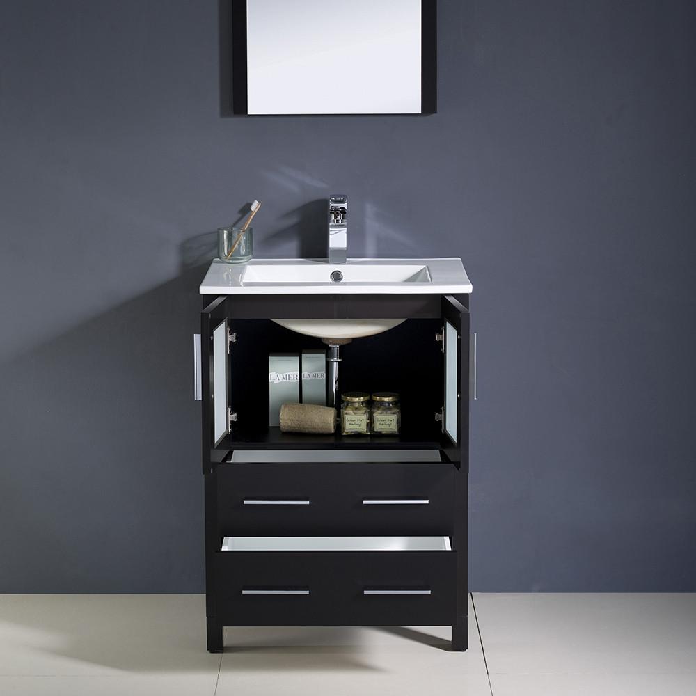 Fresca Torino 24" Espresso Modern Bathroom Vanity w/ Integrated Sink Vanity Fresca