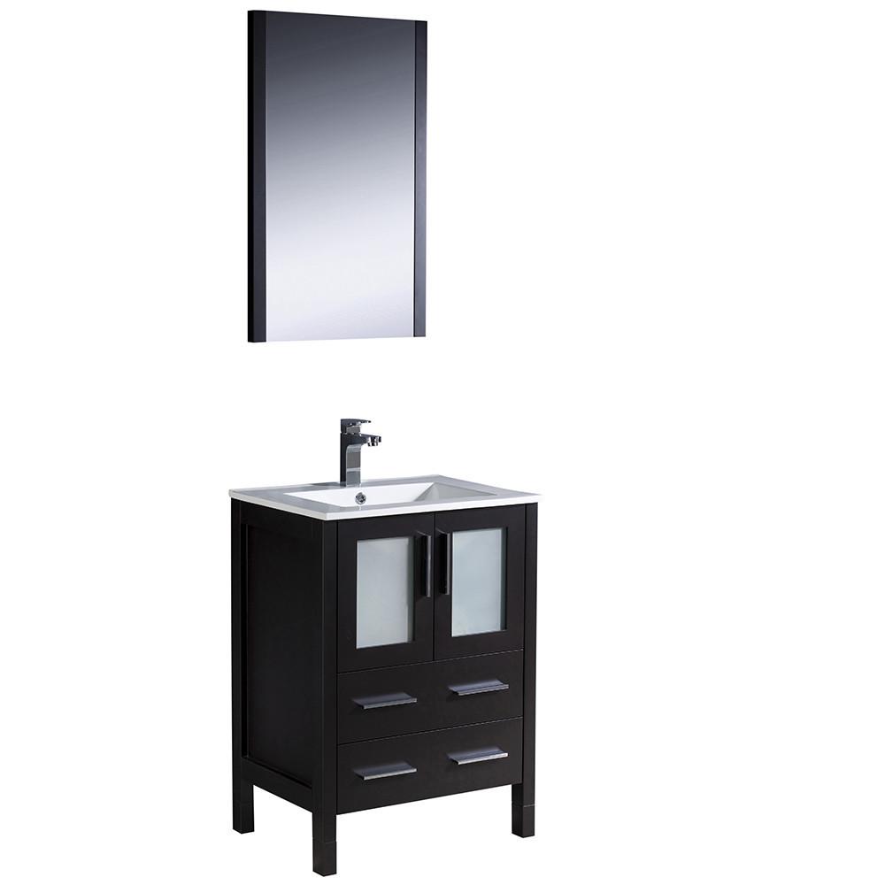 Fresca Torino 24" Espresso Modern Bathroom Vanity w/ Integrated Sink Vanity Fresca