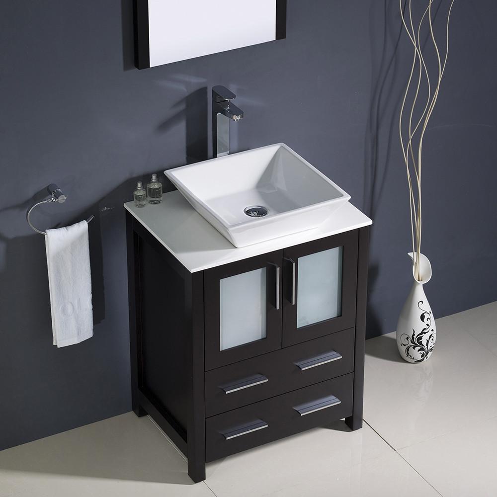 Fresca Torino 24" Espresso Modern Bathroom Vanity w/ Vessel Sink Vanity Fresca