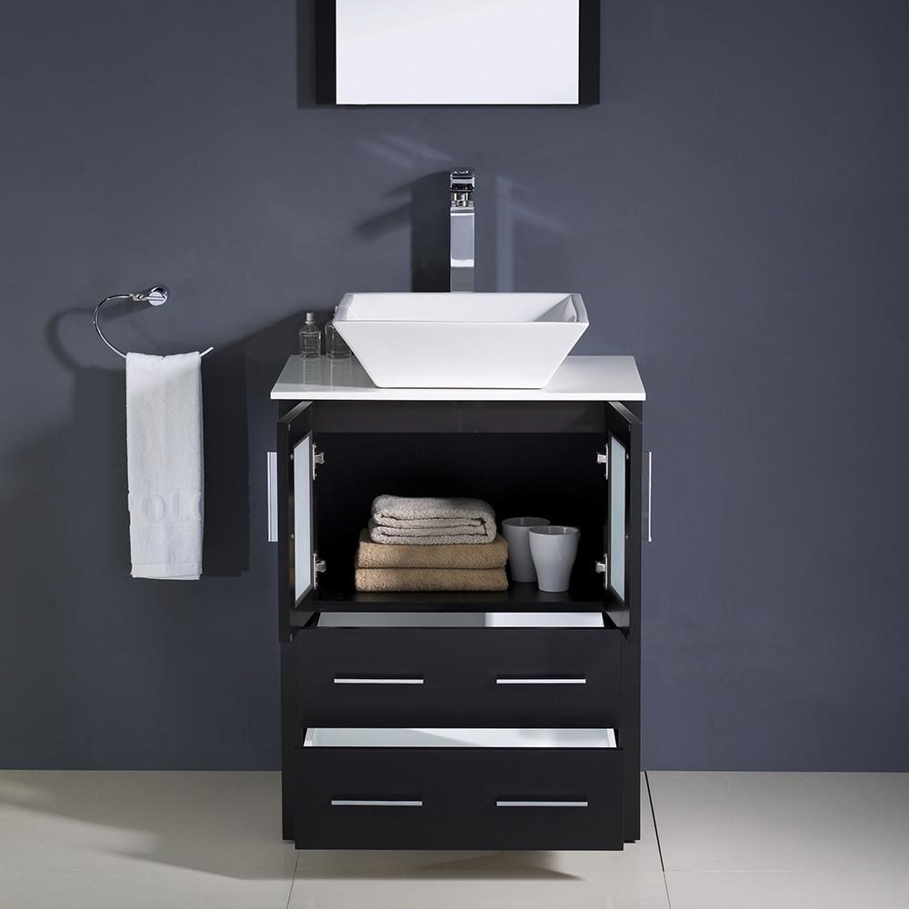 Fresca Torino 24" Espresso Modern Bathroom Vanity w/ Vessel Sink Vanity Fresca