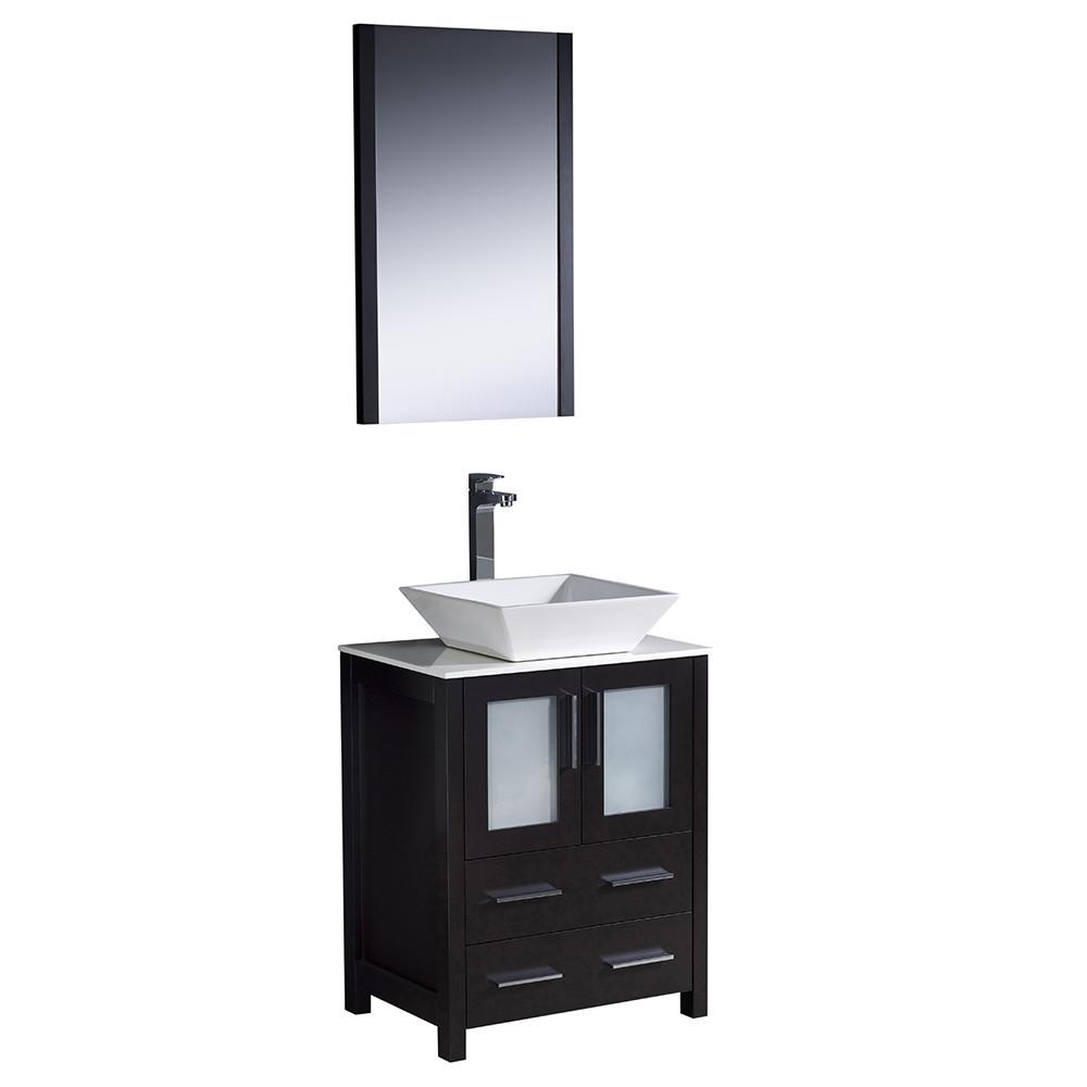 Fresca Torino 24" Espresso Modern Bathroom Vanity w/ Vessel Sink Vanity Fresca