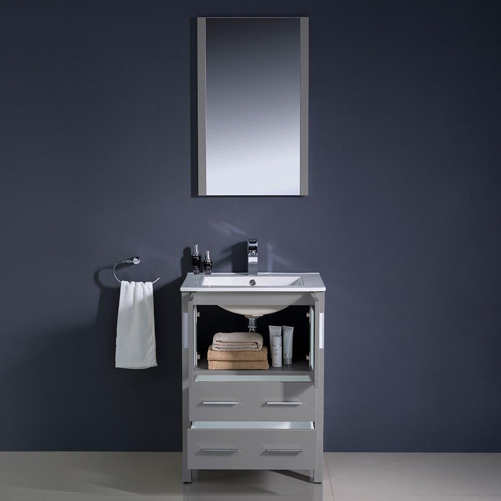 Fresca Torino 24" Gray Modern Bathroom Vanity w/ Integrated Sink Vanity Fresca