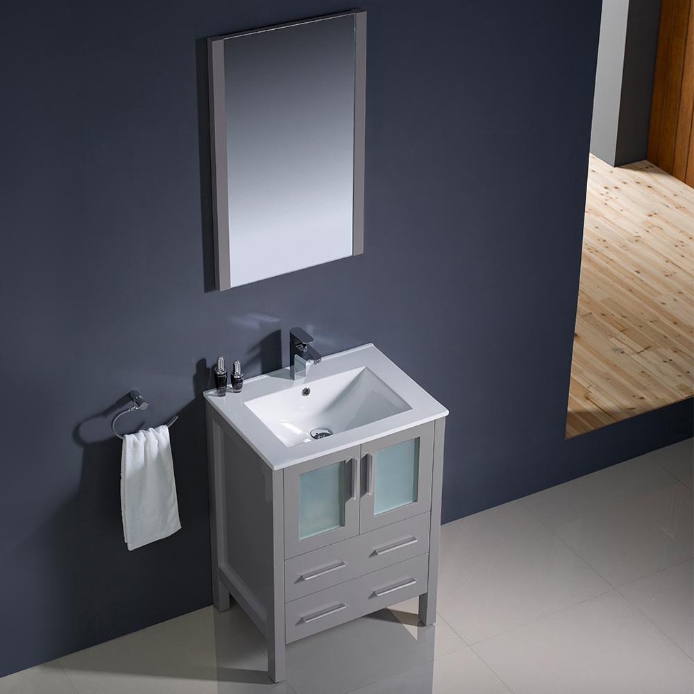 Fresca Torino 24" Gray Modern Bathroom Vanity w/ Integrated Sink Vanity Fresca