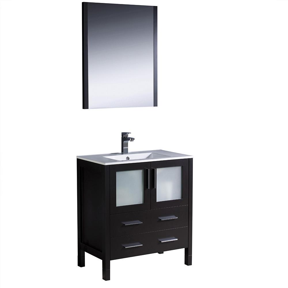 Fresca Torino 30" Espresso Modern Bathroom Vanity w/ Integrated Sink Vanity Fresca