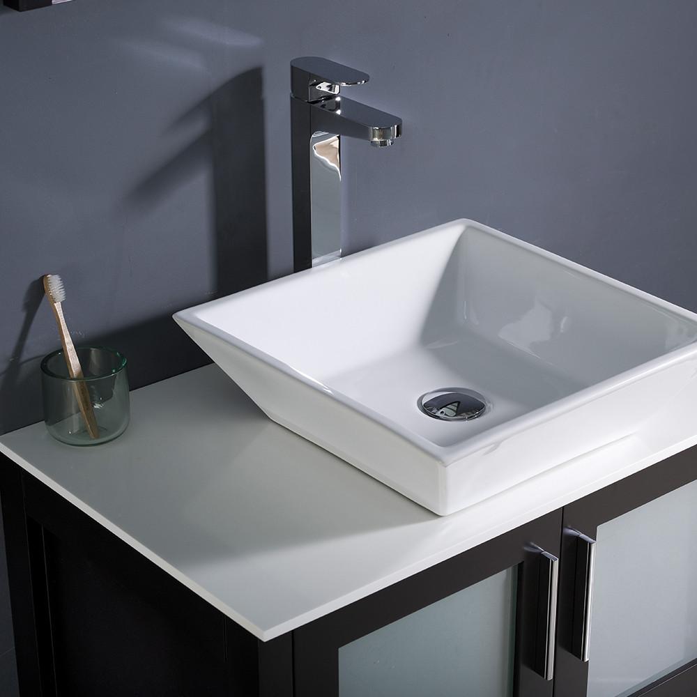 Fresca Torino 30" Espresso Modern Bathroom Vanity w/ Vessel Sink Vanity Fresca