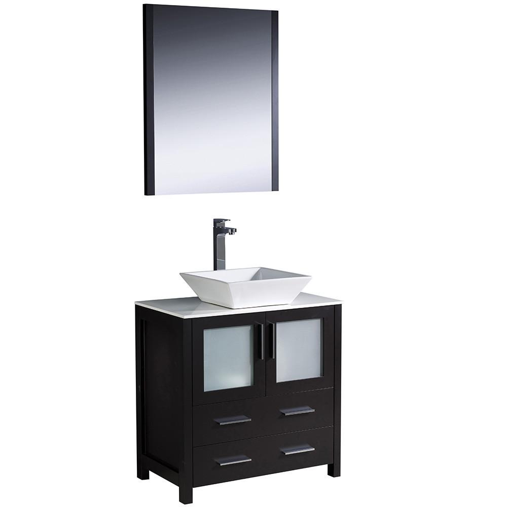 Fresca Torino 30" Espresso Modern Bathroom Vanity w/ Vessel Sink Vanity Fresca