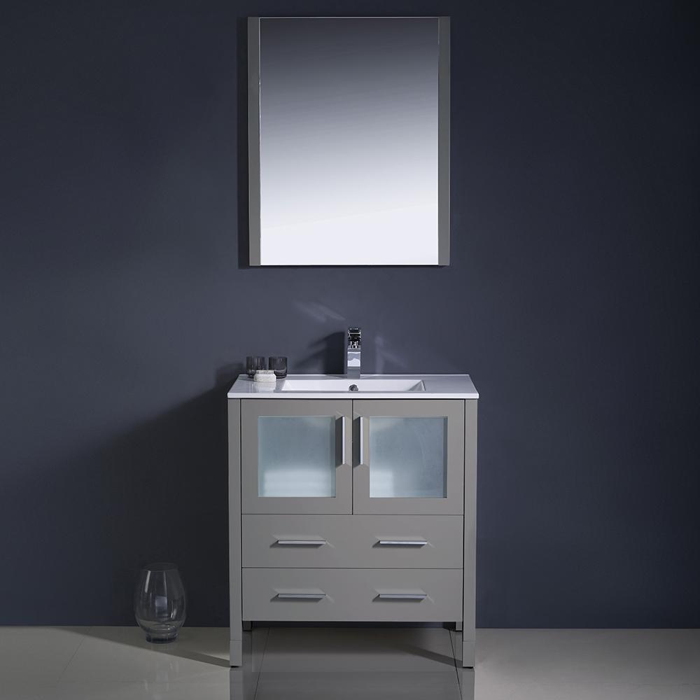 Fresca Torino 30" Gray Modern Bathroom Vanity w/ Integrated Sink Vanity Fresca