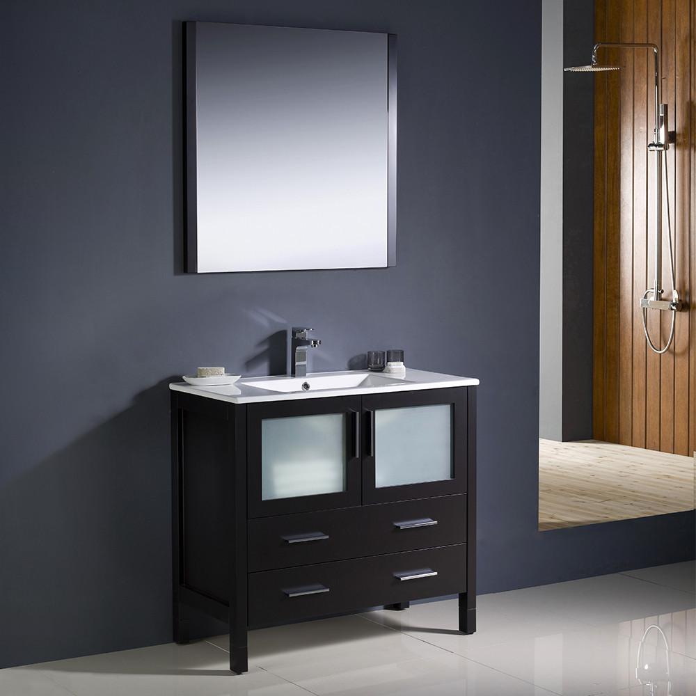 Fresca Torino 36" Espresso Modern Bathroom Vanity w/ Integrated Sink Vanity Fresca