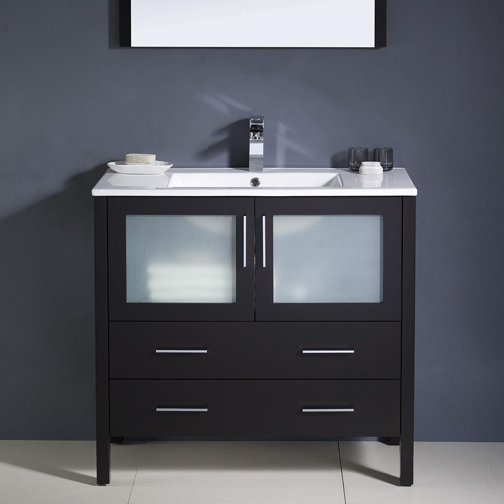 Fresca Torino 36" Espresso Modern Bathroom Vanity w/ Integrated Sink Vanity Fresca