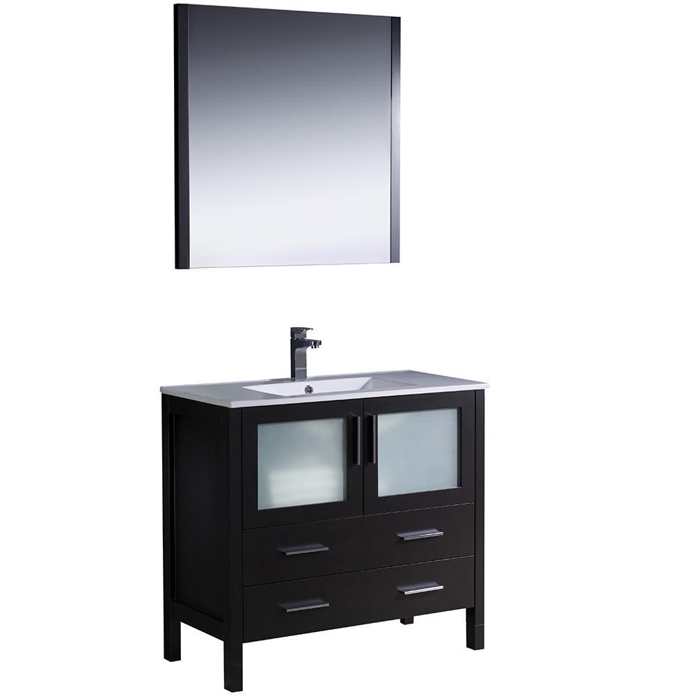 Fresca Torino 36" Espresso Modern Bathroom Vanity w/ Integrated Sink Vanity Fresca