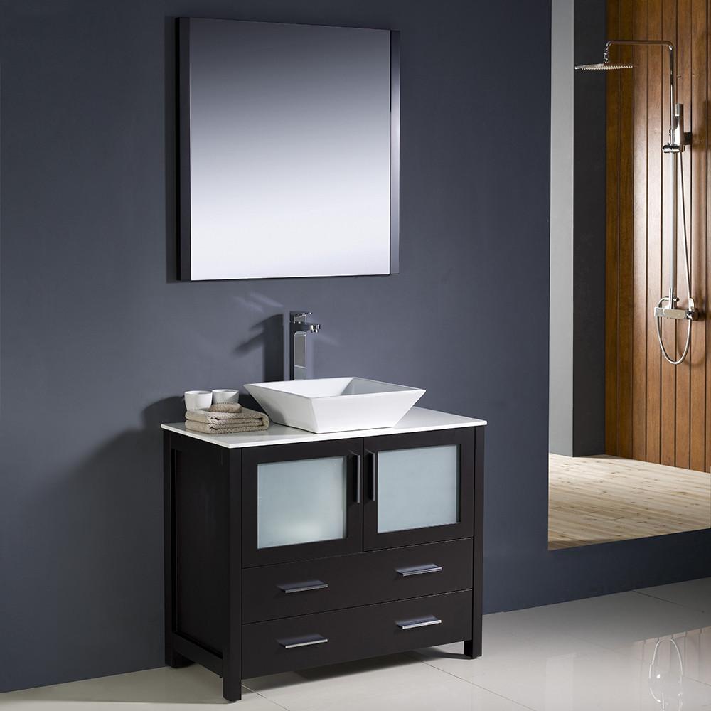Fresca Torino 36" Espresso Modern Bathroom Vanity w/ Vessel Sink Vanity Fresca