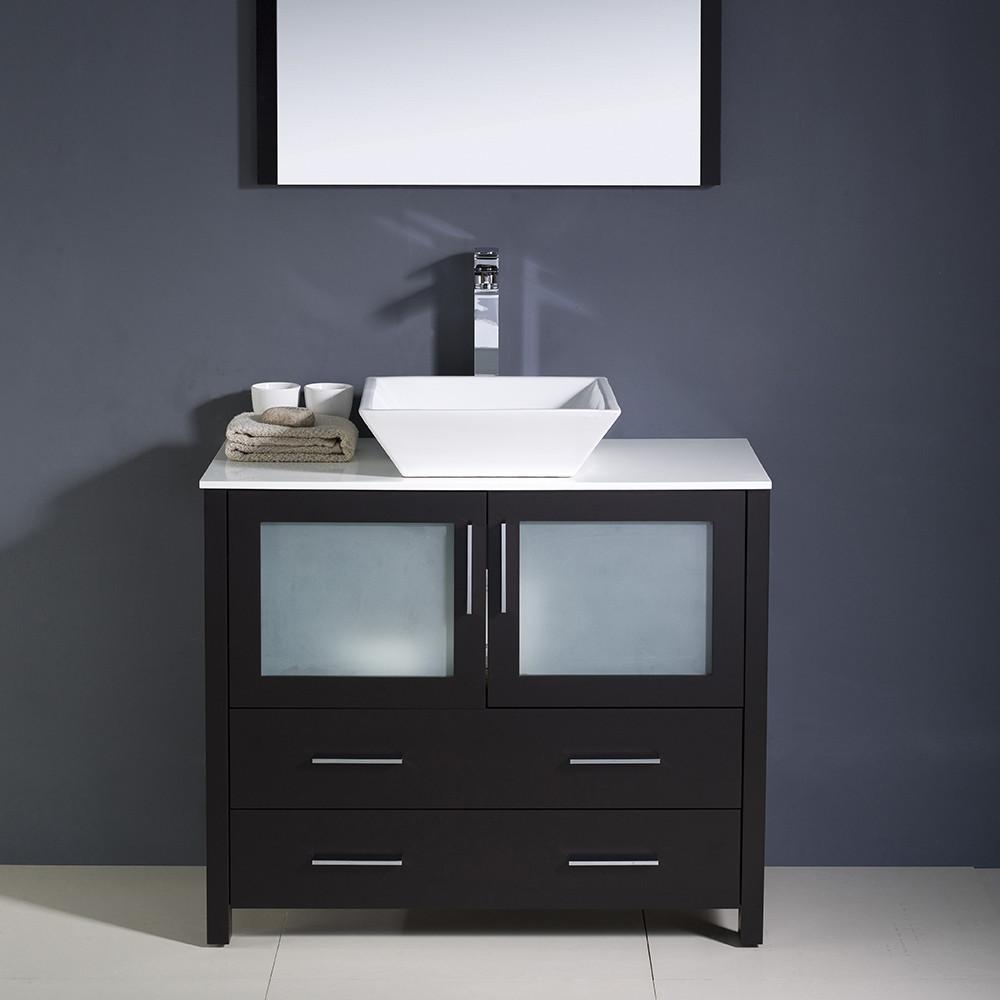 Fresca Torino 36" Espresso Modern Bathroom Vanity w/ Vessel Sink Vanity Fresca