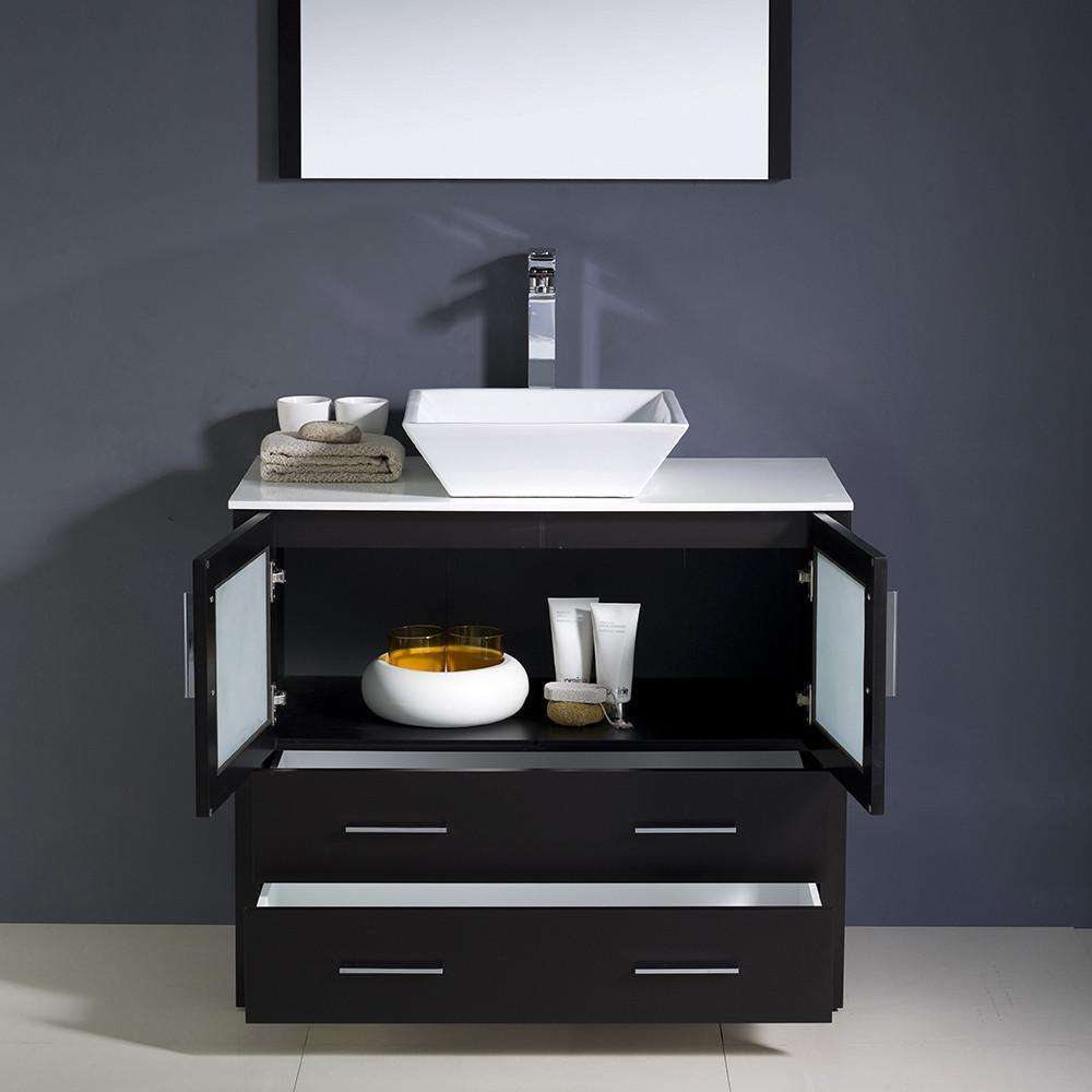Fresca Torino 36" Espresso Modern Bathroom Vanity w/ Vessel Sink Vanity Fresca