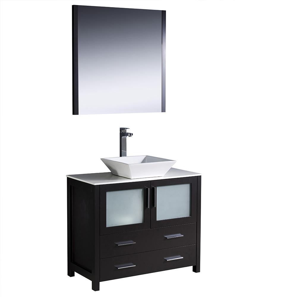 Fresca Torino 36" Espresso Modern Bathroom Vanity w/ Vessel Sink Vanity Fresca