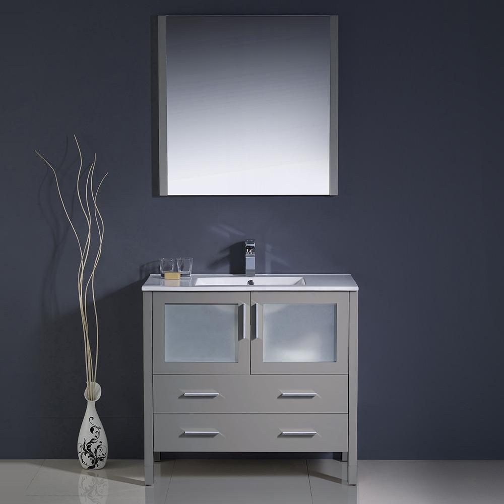 Fresca Torino 36" Gray Modern Bathroom Vanity w/ Integrated Sink Vanity Fresca