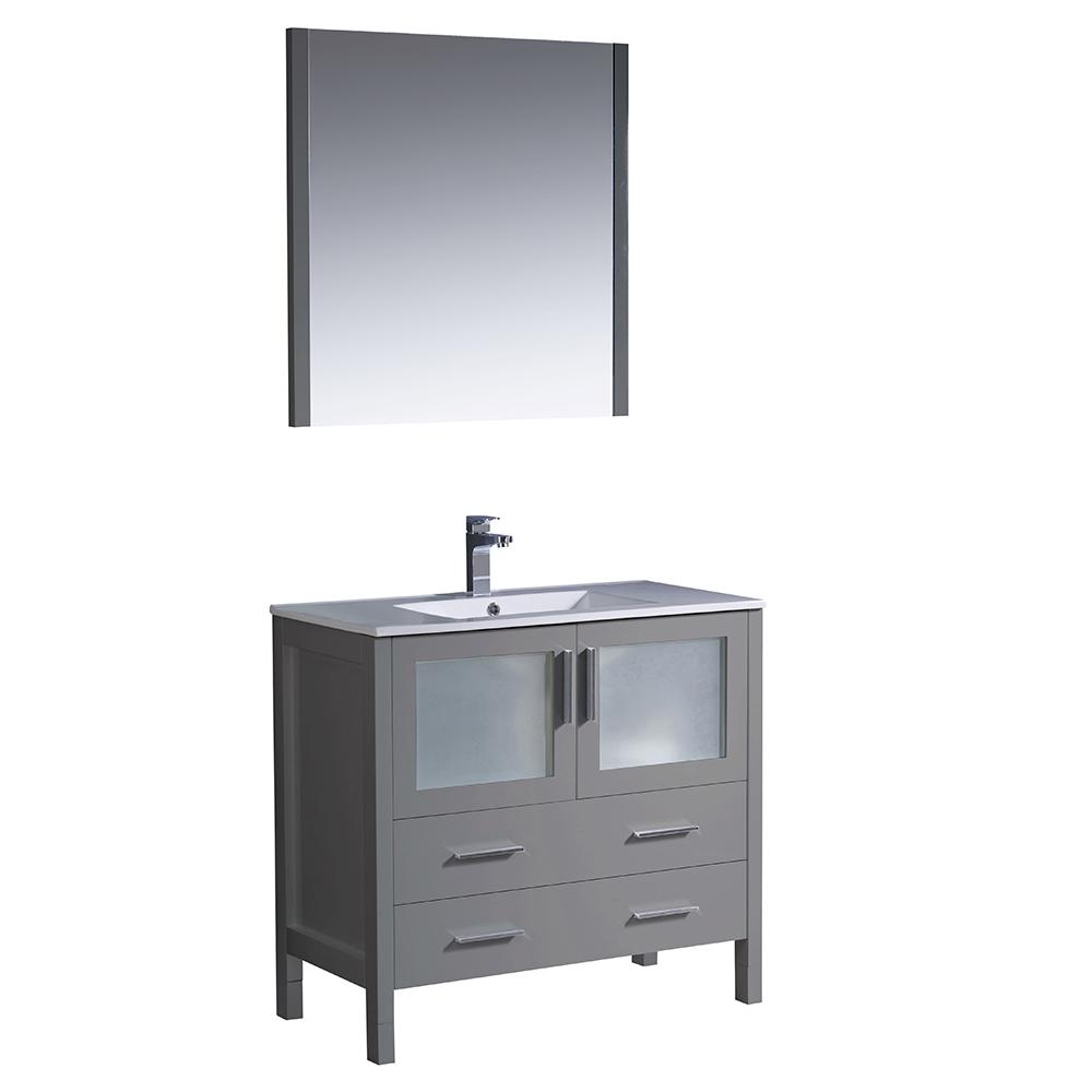 Fresca Torino 36" Gray Modern Bathroom Vanity w/ Integrated Sink Vanity Fresca