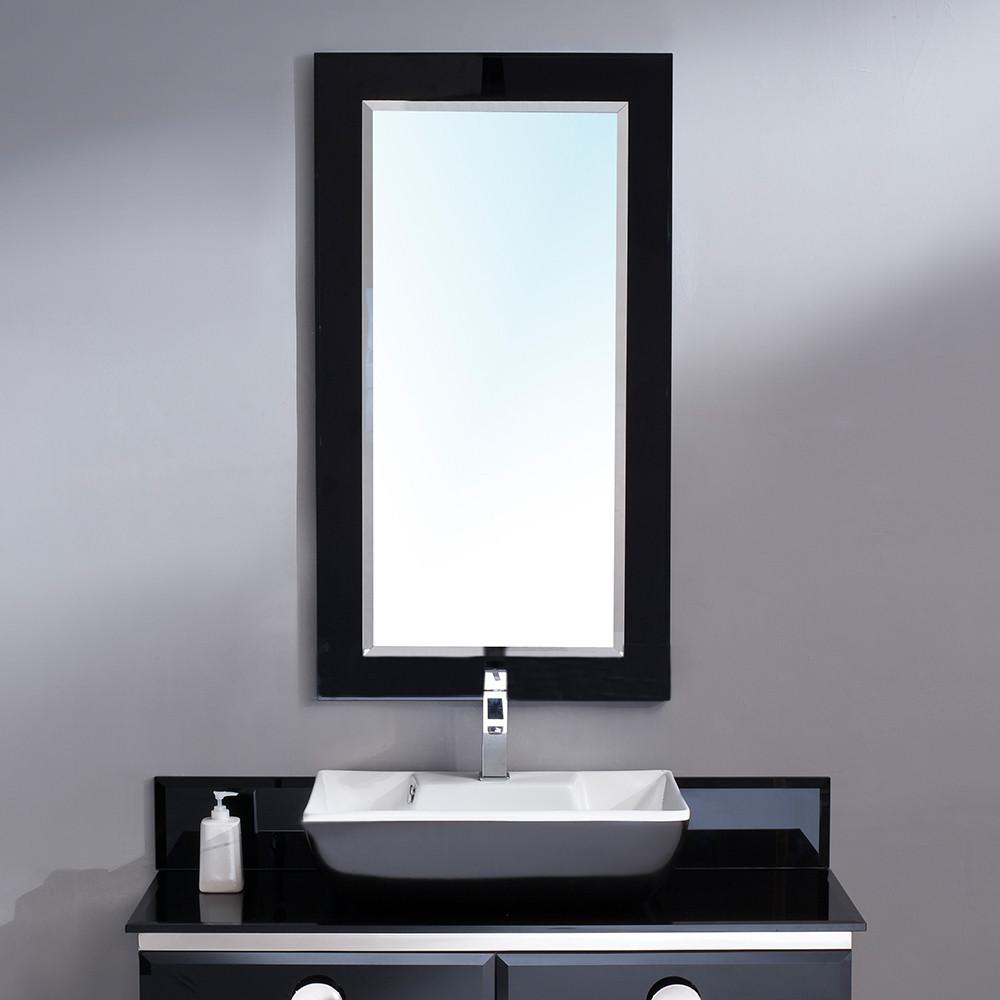 Fresca Moselle 47" Modern Glass Bathroom Vanity Set with Mirror & Free Faucet Vanity Fresca