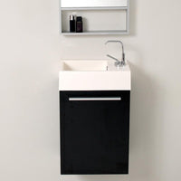 Thumbnail for Fresca Pulito Small Black Modern Bathroom Vanity w/ Tall Mirror& Free Faucet Vanity Fresca