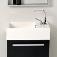 Thumbnail for Fresca Pulito Small Black Modern Bathroom Vanity w/ Tall Mirror& Free Faucet Vanity Fresca