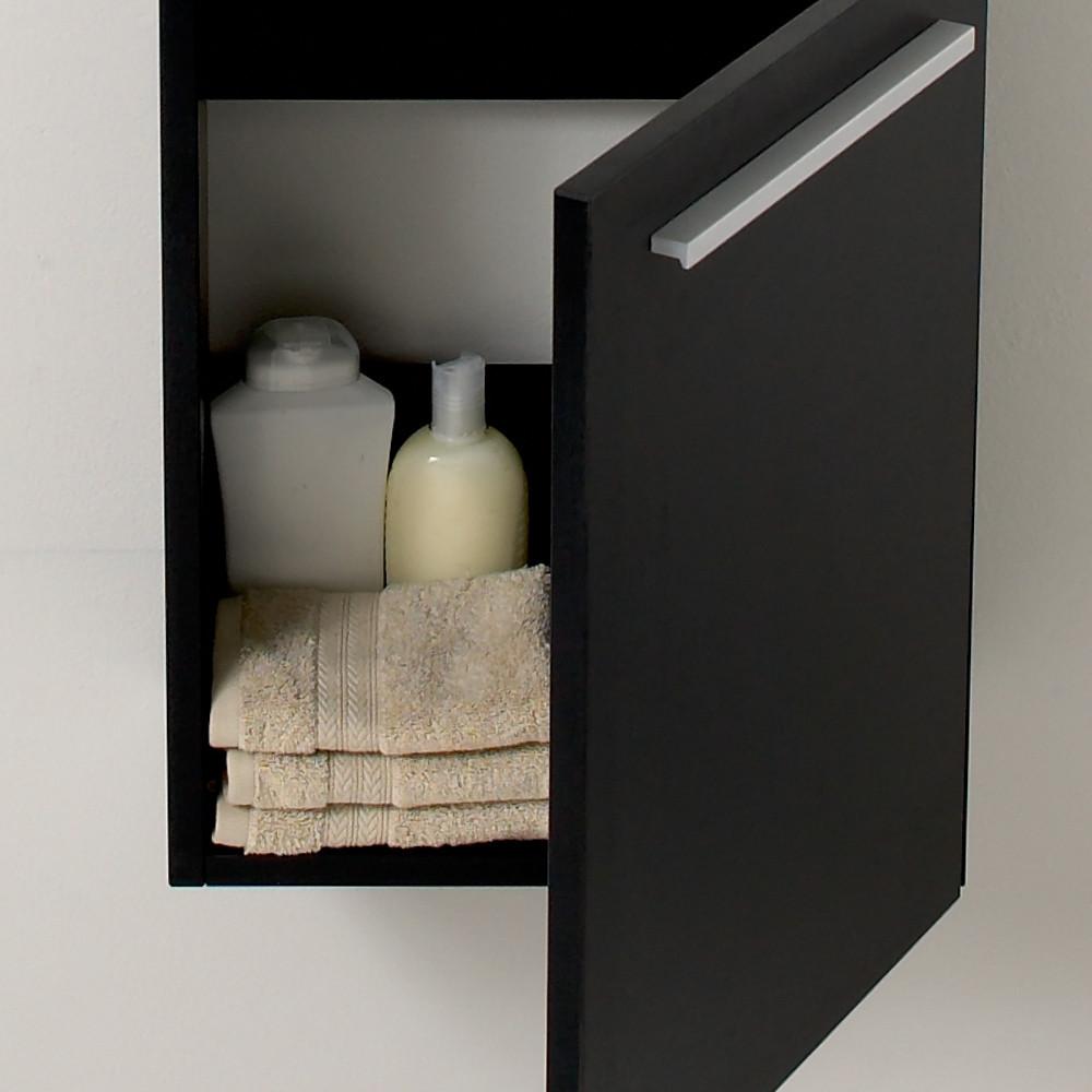 Fresca Pulito Small Black Modern Bathroom Vanity w/ Tall Mirror& Free Faucet Vanity Fresca